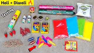 Different Types of Holi Diwali Crackers Testing | Holi Stash 2023 | Fireworks Testing | Patakhe