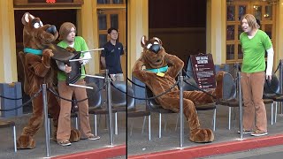 Scooby & Shaggy watch the Movie World Parade! (Funny)