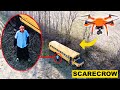 YOU WON'T BELIEVE WHAT MY DRONE CAUGHT AT THIS HAUNTED ABANDONED SCHOOL BUS | CREEPY SCARECROW!