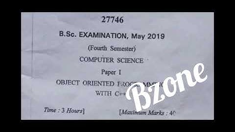Object oriented programming with c++ degree last year exam paper || computer science exam paper ||