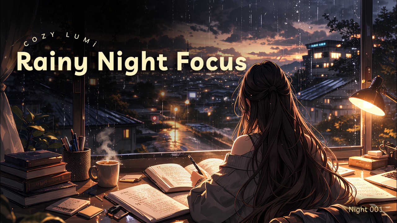 Cozy Lumi – Night001 🌧️ Slow Rainy Night  Deep Focus Lofi (1 Hour)