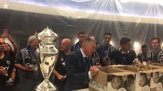 Peter Vermes delivers emotional speech in Sporting KC locker room after Open Cup win