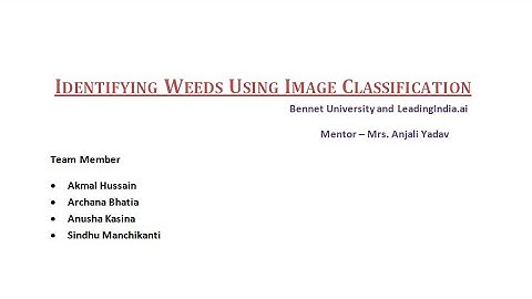 Identifying weeds using image classification