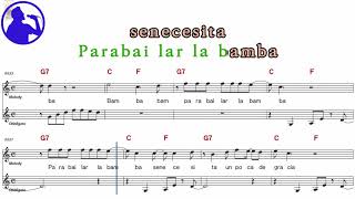 Los Lobos - Labamba karaoke version sheet music for players,chorus added(Ye karaoke)