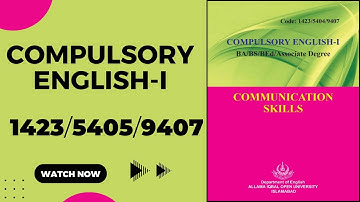 AIOU Code 1423 5405 9407 Compulsory English I Lectures Allama Iqbal Open University 1423 Lectures