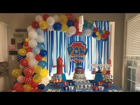 Organic Balloon Garland Backdrop | PAW PATROL BACKDROP | Tutorial