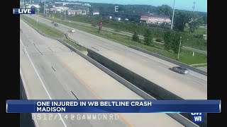 One person injured, traffic backup after crash on WB Beltline near Gammon Road