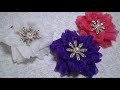 Нежные и такие весенние цветочки из органзы. Канзаши. Kanzashi.