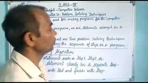 Class- 6, Subject - Computer Science, Chapter - 3, Problem Solving Techniques, Day -1, Date 09/05/20