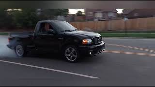 Ford Lightning Whine flyby/ burnout Supercharged 94 Lightning Acceleration