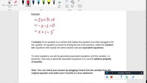 Chapter 2.1 - The Addition Property of Equality