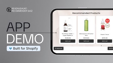 APP DEMO | RevenueHunt: Recommender Quiz App | 💎 Built for Shopify