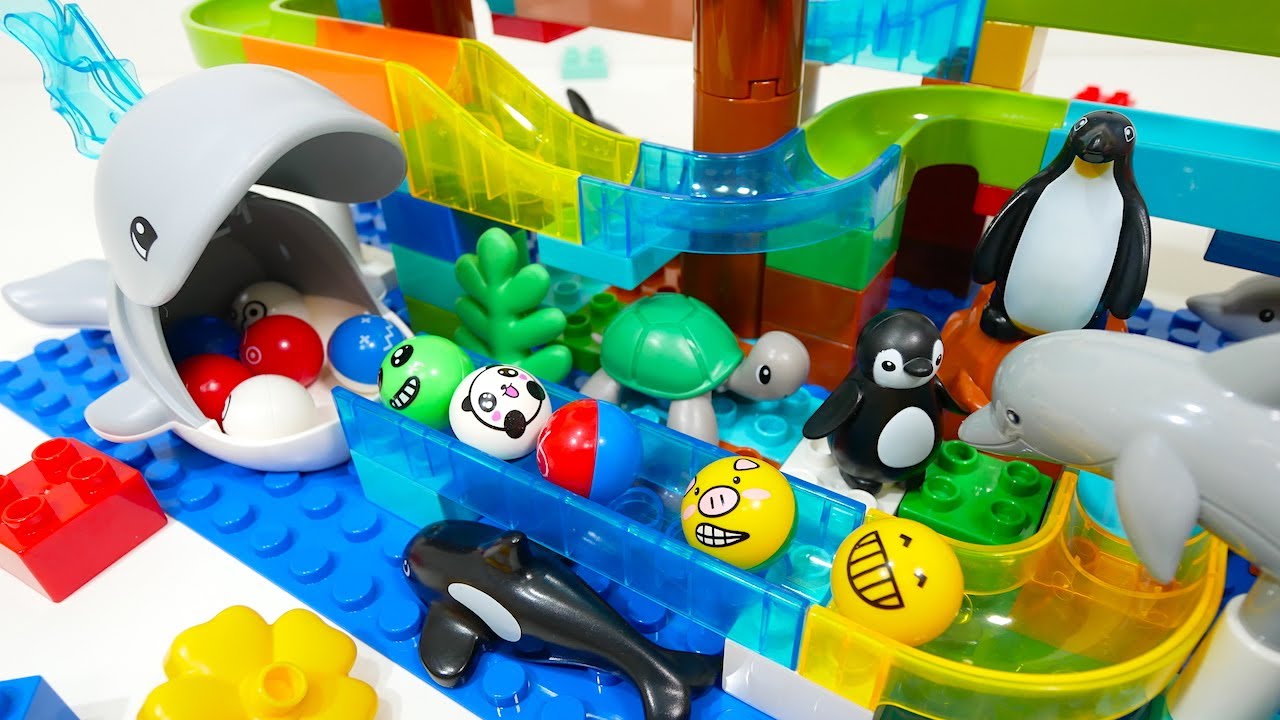 Satisfying Building Block coaster ☆ Marble Run ASMR Whale