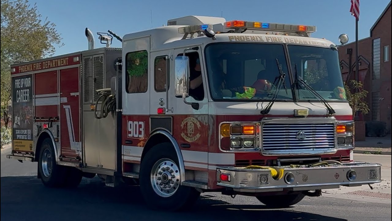 専用　Toneprai Phoenix Fire' Phoenix Fire Department Engine 903 Responding from Quarters - YouTube