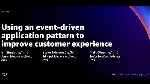 AWS re:Invent 2021 - Using an event-driven application pattern to improve customer experience