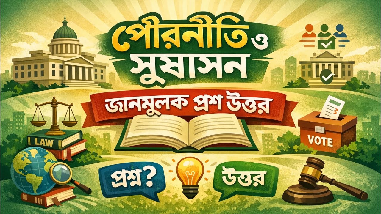 Civics and Good governance / পৌরনীতি ও সুশাসন - ২০ টি জ্ঞানমূলক বোর্ড  প্রশ্ন উত্তর 