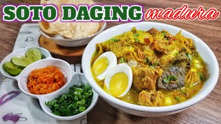 CARA MEMBUAT SOTO MADURA  ||  RESEP SOTO DAGING MADURA  (ASLI) - SOTO JAWA TIMUR