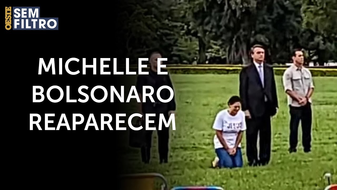 Diante do povo e ao lado de Bolsonaro, Michelle se ajoelha e reza | #osf