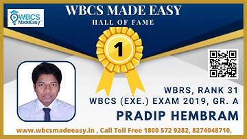Pradip Hembram || WBCS Rank 31 || WBCS Gr. A 2019 || Online Mock Interview Session || WBCSMadeEasy™