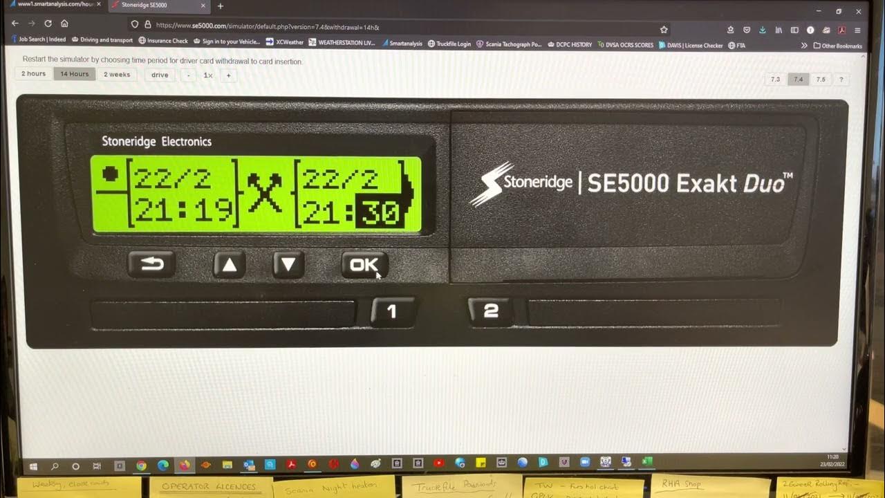 Manual entries on a Stoneridge Tacho YouTube