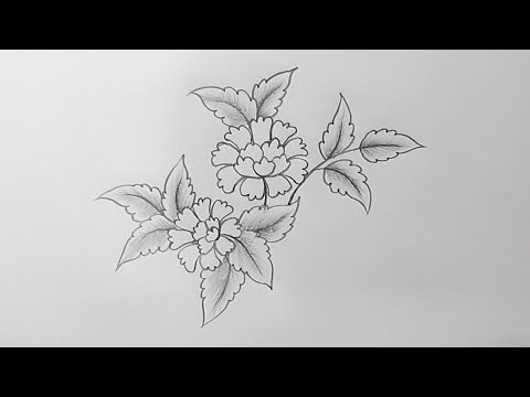 Flower Drawing | Easy Drawing |  Flower Art 14 | Embroidery design | Assignment Project