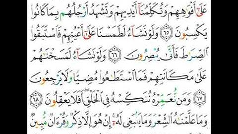 036 سورة يس من الاية 64 إلى 70