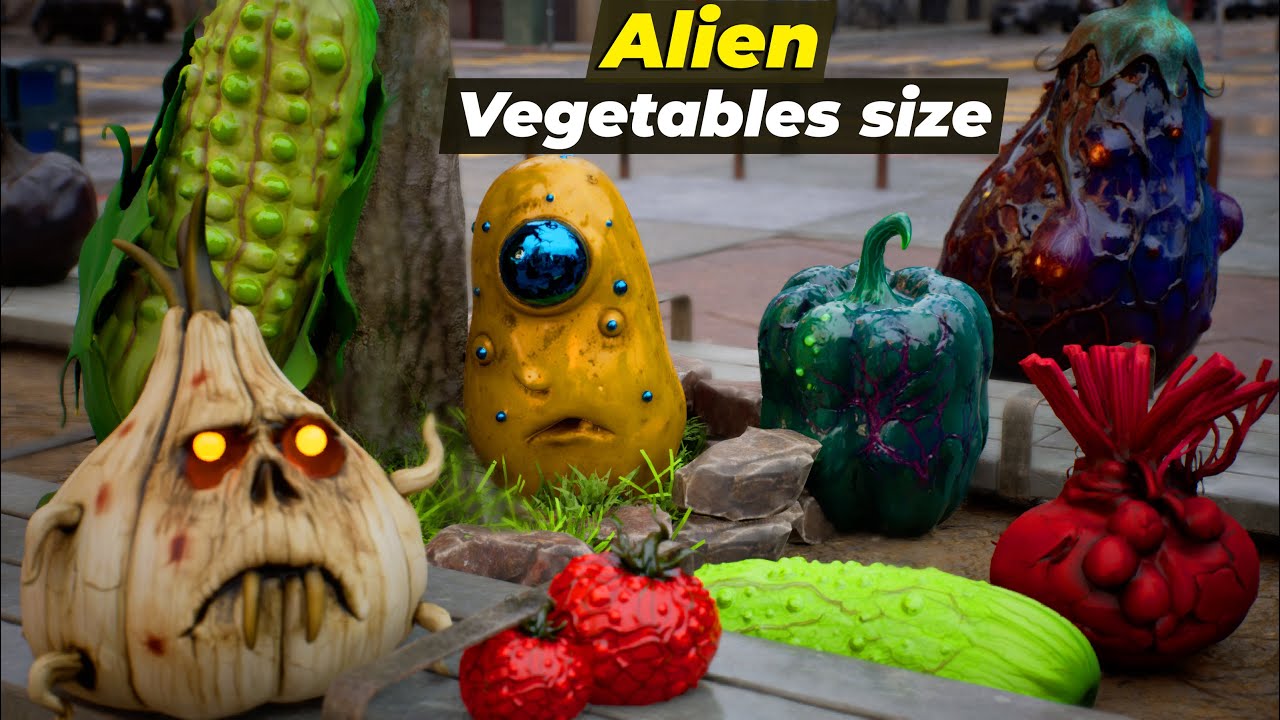 Alien Vegetables size Comparison | If Vegetables Came from an Alien Planet