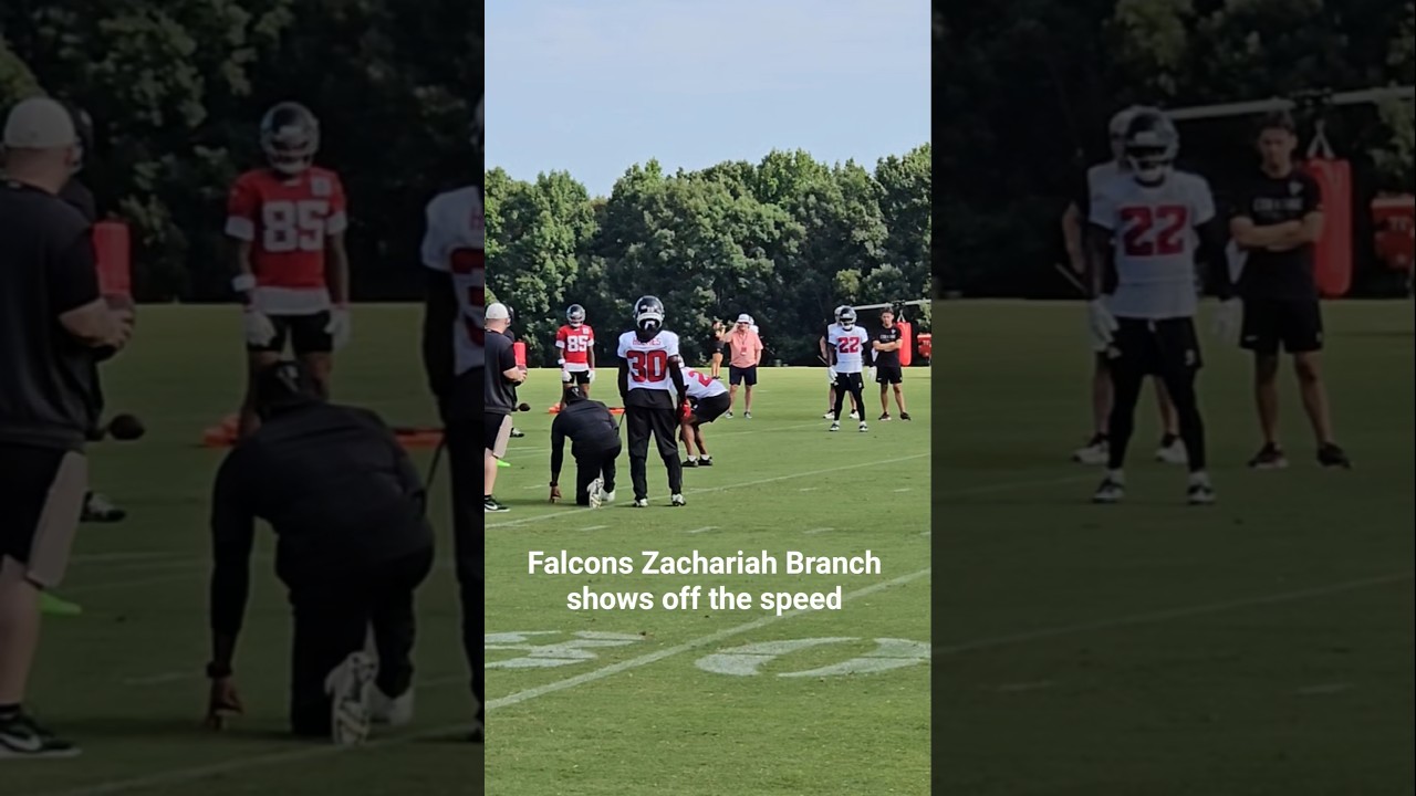 Falcons WR Zachariah Branch shows off the speed #falcons