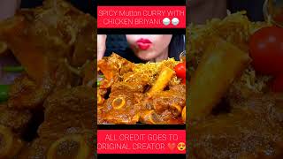 SPICY CHICKEN GIZZARD CURRY WITH HYDERABADI CHICKEN BIRYANI ytshorts mukbang asianfood ytshorts