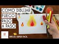 Como dibujar fuego paso a paso