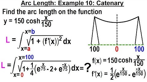 Calculus 2: Ch 18 Arc Length (of Curves) (14 of 18) Example 10 Catenary