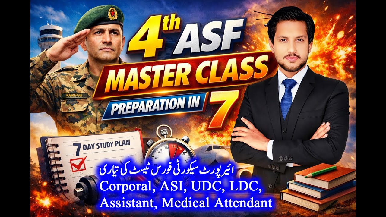 4th Master Class ASF Jobs 2026 Mega Preparation | ASF Written Test MCQs | ASF Master Class