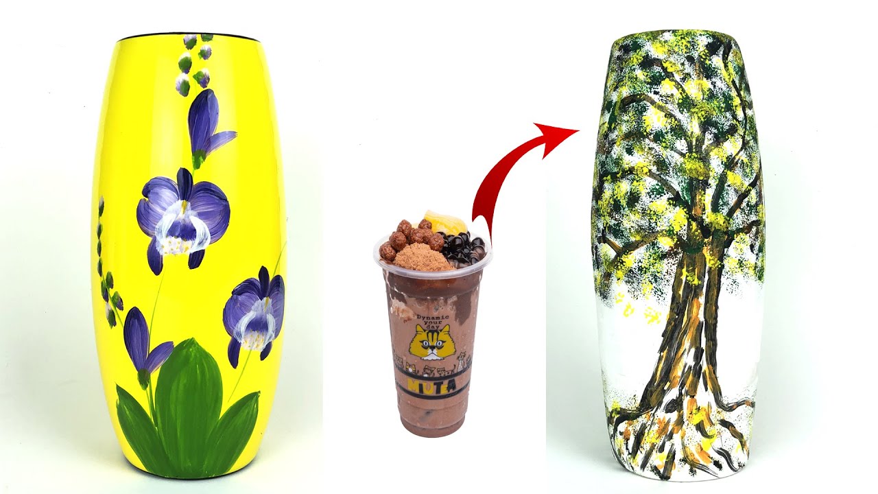 Great ideas with cement.Plastic bottle flower vase making Look like