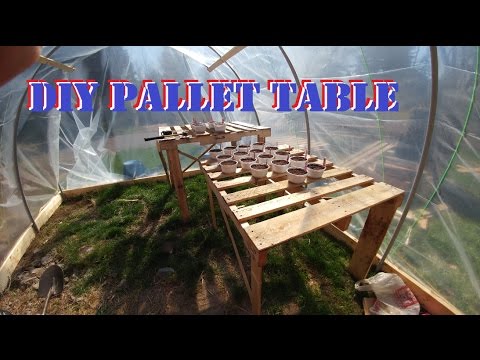 DIY pallet table, for greenhouse or utility. - YouTube