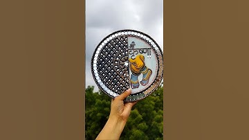 Krishna Mirror Lippan art work 💕🌼 #lippanart #clayart #mirrorwork #shortsvideo #ytshorts #shorts