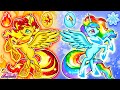 My little pony funny stories rainbow dash and sunset shimmer hot vs cold challenge  annie korea