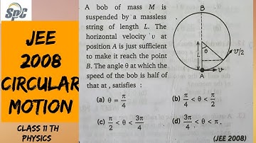 A bob of mass M is suspended by a massless string of length L .The horizontal velocity v at position