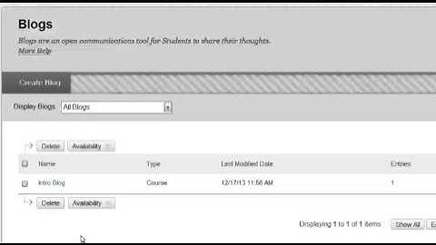 Blackboard 9.1.13: Comment on a Blog Post
