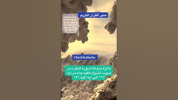 تلاوة مباركة لسورة البقره بصوت الشيخ عافيه جاه من اية ١٦٧ الى ايه ١٩٦#cheikhaf