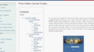 pixie hollow - how to get secret codes