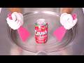 How to Make Crush STRAWBERRY SODA Ice Cream Rolls | ASMR (no talking)