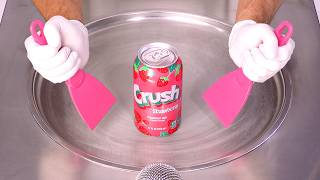 How to Make Crush STRAWBERRY SODA Ice Cream Rolls | ASMR (no talking)