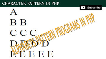 character Pattern in PHP | A BB CCC DDDD pattern print program in php | alphabets pattern in php