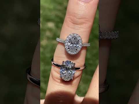 Oval Lab Grown Diamond Double Halo Engagement Ring ring video
