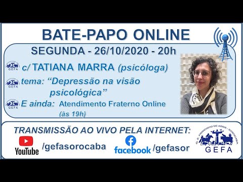 Assista: Bate-papo online - c/ TATIANA MARRA (26/10/2020)