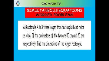 SIMULTANEOUS EQUATIONS|WORDED PROBLEMS