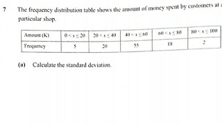 2025 MATHEMATICS PAPER 2 GCE  Q7 | STANDARD DEVIATION| USING A FORMULA METHOD| - STATISTICS 