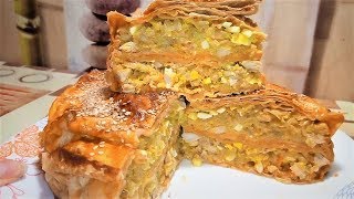 Лентяйский Пирог из Лаваша с капустой и мясом. Pie