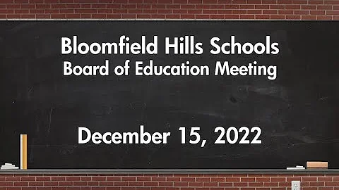 BHS: Board of Education Meeting Dec. 15, 2022