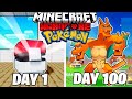 I Survived 100 DAYS as a POKEMON in HARDCORE Minecraft!